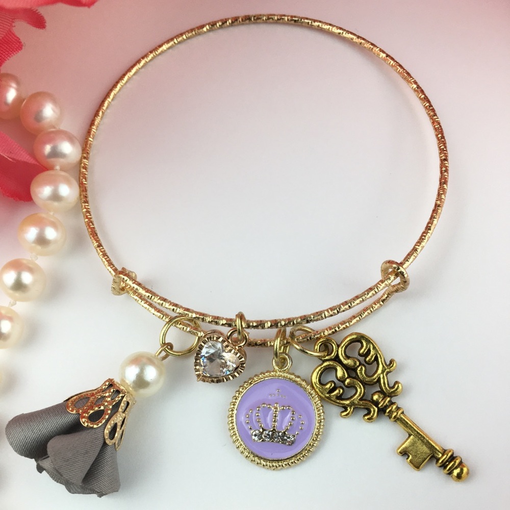 ✨3/20$ CUBIC ZIRCONIA HEART PRINCESS GOLD BRACELET